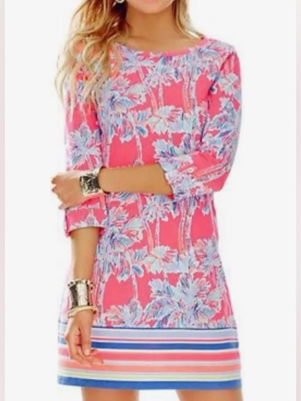Lilly Pulitzer Linden Nice Stems MulitColor Floral Print Size Small Shift Dress